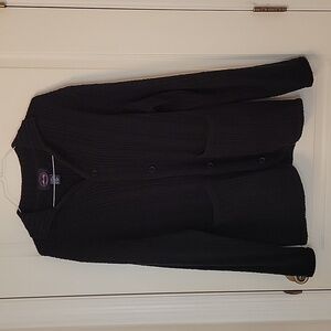 Allen Solly Vintage Wool Blend Cardigan with Pockets.  Black, Size M, EUC